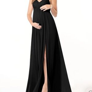 Azazie Black Annabelle Maternity Bridesmaid Dress